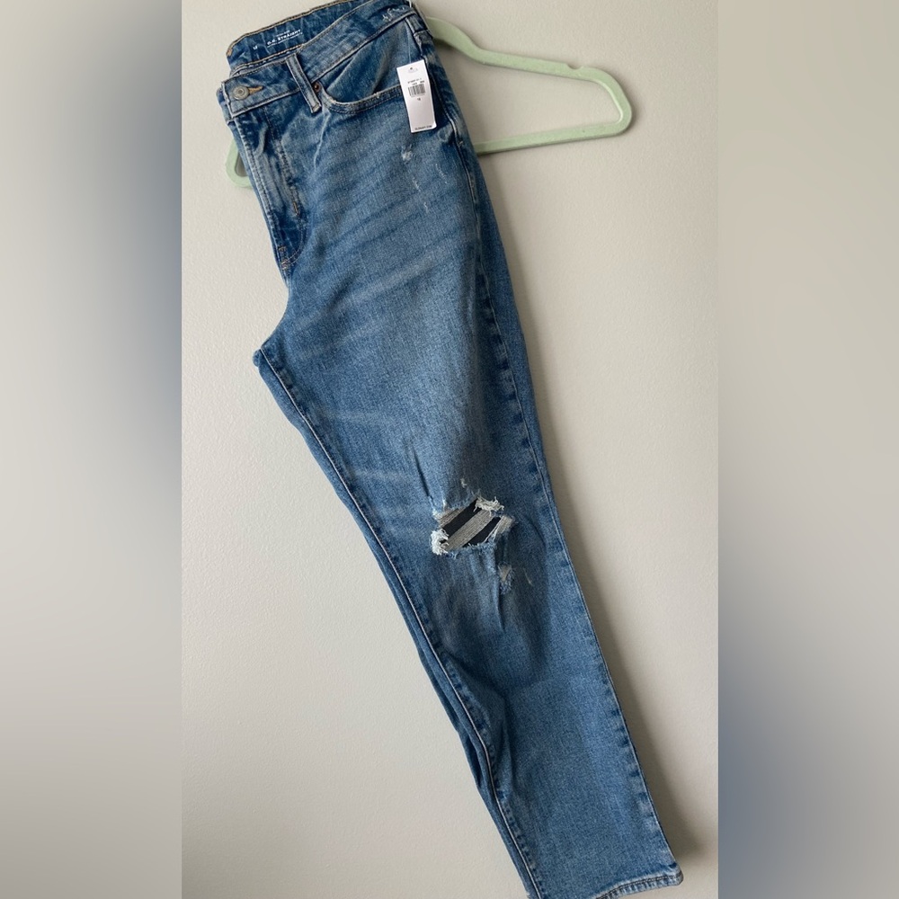 NWT/ Old Navy OG Straight Hi Rise Jeans/Distressed/Size 12